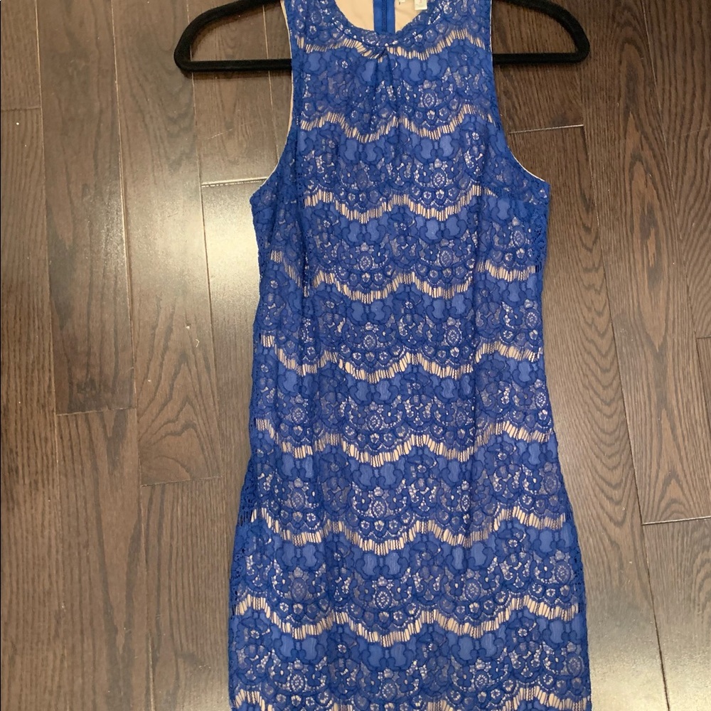 blue lace dress